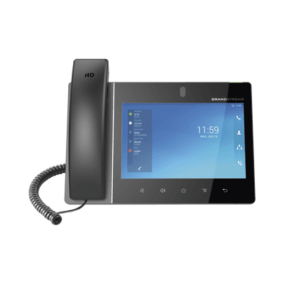 Teléfono IP Android 11, 16 líneas SIP con 16 cuentas, pantalla táctil  8", puertos Gigabit, Wi-Fi, Bluetooth, PoE, codec Opus, IPV4/IPV6 con gestión en la nube GDMS