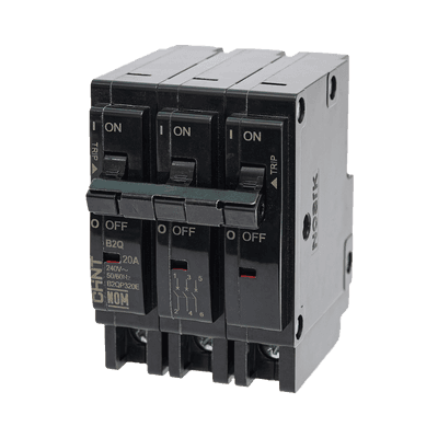 MCB - Interruptor Termomagnético Enchufable, Serie: B2Q, 3P, 15A, 240V (SKU:1002294)