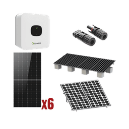 Kit Solar Interconexion  / 3kW  220Vca / Inversor GROWATT/ Montaje Incluido  