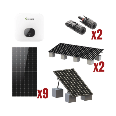 Kit Solar Interconexion  / 5kW  220Vca / Inversor GROWATT / Montaje Incluido  