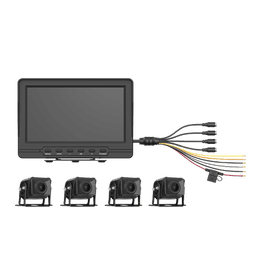Sistema de Monitoreo Local / 4 Cámaras 1080p para Exterior (IP68) y Pantalla LCD de 7" a Color / Memoria Micro SD de 64 GB (Expandible a 512 GB) / Soporta Cambio de Cámara al Dar Reversa al Vehiculo / Accesorios de Instalación