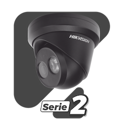 Turret IP 4 Megapixel / Color Negro / Lente 2.8 mm / 30 mts IR EXIR / Exterior IP67 / WDR 120 dB / PoE / ACUSENSE (Evita Falsas Alarmas)  / Micrófono Integrado / Metal / MicroSD / ONVIF / ACUSEARCH