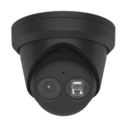 Turret IP 4 Megapixel / Color Negro / Lente 2.8 mm / 30 mts IR EXIR / Exterior IP67 / WDR 120 dB / PoE / ACUSENSE (Evita Falsas Alarmas)  / Micrófono Integrado / Metal / MicroSD / ONVIF / ACUSEARCH