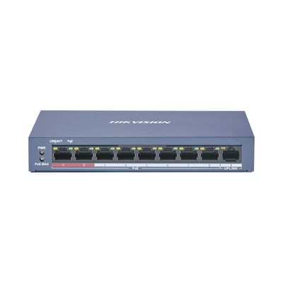 Switch PoE+ / No Administrable / 8 Puertos 10/100 Mbps PoE+ / 1 Puerto 100 Mbps Uplink / PoE hasta 250 metros / 60 W 