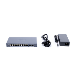 Switch Gigabit PoE+ / Administrable / 8 Puertos Gigabit PoE+ / 2 Puertos SFP / Configuración Remota desde Hik-PartnerPro / PoE Hasta 300 Metros / 110 W