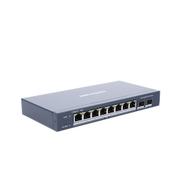 Switch Gigabit PoE+ / Administrable / 8 Puertos Gigabit PoE+ / 2 Puertos SFP / Configuración Remota desde Hik-PartnerPro / PoE Hasta 300 Metros / 110 W