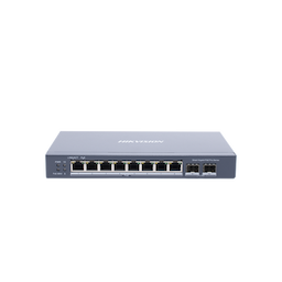 Switch Gigabit PoE+ / Administrable / 8 Puertos Gigabit PoE+ / 2 Puertos SFP / Configuración Remota desde Hik-PartnerPro / PoE Hasta 300 Metros / 110 W