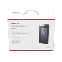 Kit de Control de Acceso TODO INCLUIDO con Lector de Rostros, QRs , Tarjetas y Huellas / 3,000 Rostros / Compatible con App Hik-Connect / Videoportero / Incluye Electroimán  Botón de Salida y Montajes Z y L para imán / HIK-IA