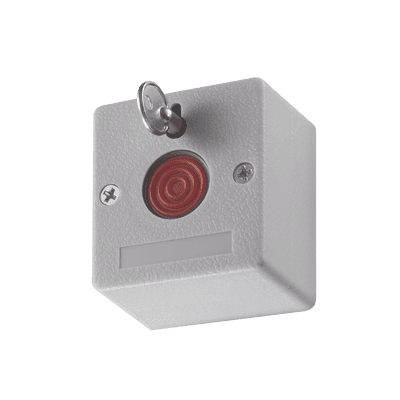 Botón de Pánico Cableado / Compatible con Cualquier Panel de Alarma / LLave de Seguridad / NA/NC / Material Retardante al Fuego (ABS)