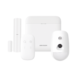 (AX PRO) KIT de Alarma AX PRO / Incluye: 1 Hub con bateria de respaldo / 1 Sensor PIR con Cámara / 1 Contacto Magnético / 1 Control Remoto / WiFi / Compatible con Hik-Connect P2P