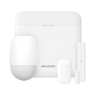 (AX PRO) KIT de Alarma AX PRO con GSM (3G/4G) / Incluye: 1 Hub con bateria de respaldo / 1 Sensor PIR / 1 Contacto Magnético / 1 Control Remoto / Wi-Fi / Compatible con Hik-Connect P2P