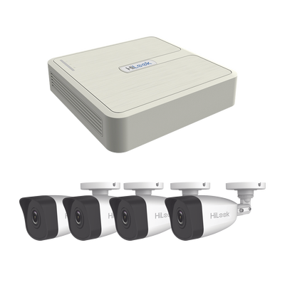 Kit IP 4 Megapixel / NVR de 4 Canales con 4 Puertos PoE / 4 Cámaras IP Bala para Exterior