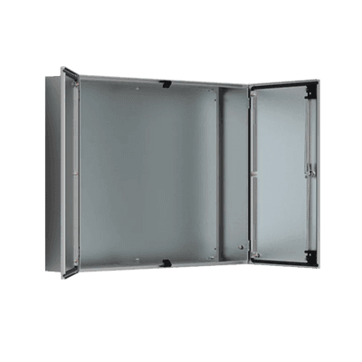 Gabinete de Doble Puerta, 1200 x 1200 x 400 mm, de Acero Inoxidable, Cepillado. Protección NEMA 12, IP55, IK10