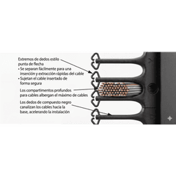 Organizador Vertical CableTek, Sencillo (Solo Frontal), Para Rack Abierto de 45 Unidades, 6 in de Ancho, Color Negro
