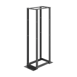 Rack de Cuatro Postes Estándar de 19", Rieles Numerados y Roscados #12-24, Profundidad Ajustable de 450 a 1050 mm, 45 Unidades de Rack, Color Negro