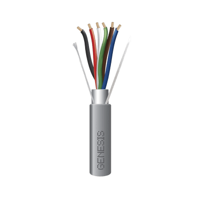 Bobina de 152 Metros de Cable / 6 x 22 AWG BLINDADO / Color Gris / Para Aplicaciones de Audio, Seguridad y Control