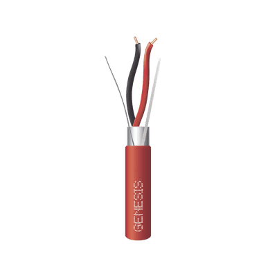 Bobina de 305 Metros de Alambre / 2 x 18 AWG / Riser / BLINDADO / Tipo FPLR / Color Rojo / Para Aplicaciones en Sistemas de Detección de Incendio y Sistemas de Evacuación