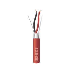 Bobina de 305 Metros de Alambre / 2 x 18 AWG / Riser / BLINDADO / Tipo FPLR / Color Rojo / Para Aplicaciones en Sistemas de Detección de Incendio y Sistemas de Evacuación