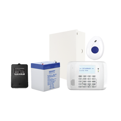 Kit de Panel de Alarma VISTA48 con Botón de Pánico y Detección de Caídas inalámbrico, Gabinete, Transformador y Batería