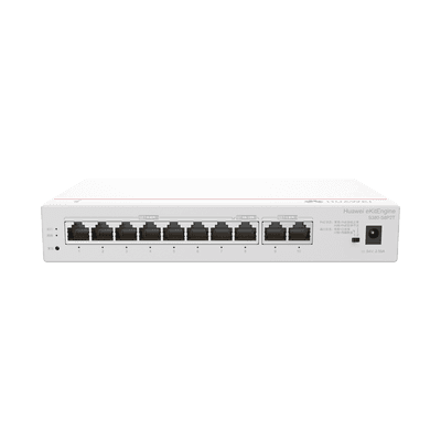 HUAWEI eKit - Router Multi-Servicio / 2 puerto 10/100/1000 Mbps(WAN) / 1 puerto 10/100/1000 Mbps(WAN/LAN) PoE / 7 puertos 10/100/1000 Mbps(LAN) PoE / 124W / Rendimiento 2 Gbps / Controla hasta 64 APs / Hasta 250 Clientes / Administración Nube Grati