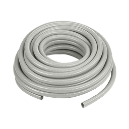 Manguera hermética flexible tipo PolyTuff no metálica, gris de 1/2", 100 pies. Uso comercial/industrial.