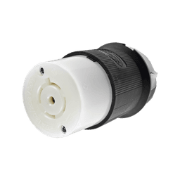 Conector Industrial con Bloqueo de Media Vuelta / 20 A 120/208 V CA / 4 Polos 5 Hilos / Color Blanco y Negro / Nema L21-20R/ Grado Industrial.