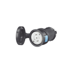 Conector Industrial con Bloqueo de Media Vuelta / 30 A 120/208 V CA / Nema L21-30R / 4 Polos 5 Hilos / Color Blanco y Negro / / Grado Industrial.