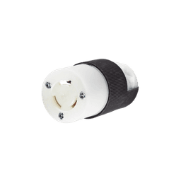 Conector Industrial con Bloqueo de Media Vuelta / 15 A 250 V CA / 2 Polos 3 Hilos / Nema L6-15R / Color Blanco y Negro.