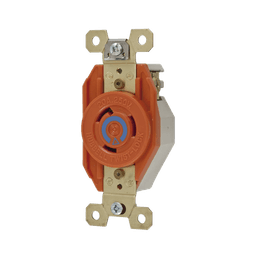 Receptáculo Sencillo de Media Vuelta/ 20 A 250 V CA / 2 Polos 3 Hilos / Nema L6-20R.