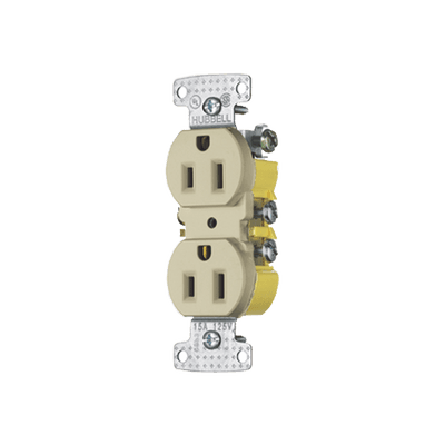 Contacto Duplex 15A 125V/ 2 Polos 3 Hilos / Cableado posterior y lateral / Nema 5-15R / Color Marfil.