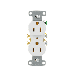 Contacto Duplex 15A 125V/ 2 Polos 3 Hilos/ Nema 5-15R/ Color Blanco.