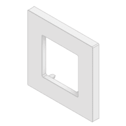 Embellecedor para Caja Europea / Dimensiones 84x84x8 mm Externas / ABS Antimicrobiano / Blanco con Efecto de Contraste / Colocación Fácil y Rápida