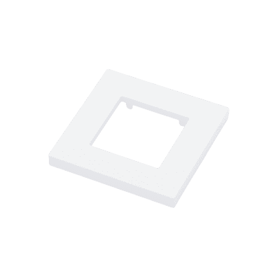 Embellecedor para Caja Europea / 84x84x8 mm / ABS Antimicrobiano / Blanco con Efecto de Contraste / Instalación sin Herramientas