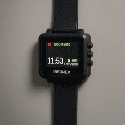 Reloj Receptor Inalámbrico de Muñeca / Display LCD a Color / Batería Recargable / Indicación Visual y Acústica de Alarmas / Almacena hasta 3000 Caracteres / Conexión Inalámbrica por Radiofrecuencia