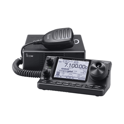 Radio móvil multimodo tribanda HF/VHF/UHF, pantalla touch screen, listo para operar en D-STAR. Incluye microfono, cable de separacion  y cable de alimentacion