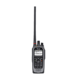 Radio digital NXDN con pantalla a color en la banda de UHF, rango de frecuencia 380-470MHz, 1024 canales, teclado DTMF, sumergible IP67, encriptación DES, GPS, bluethooth, grabador de voz.  Batería, cargador, antena y clip incluidos.