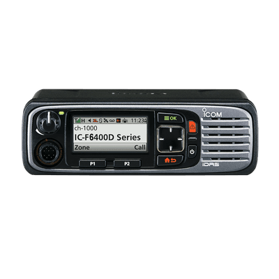 Radio móvil digital con pantalla a color de 1024 canales, en rango de 380-470MHz, GPS, y bluethooth.  Incluye micrófono, cable de corriente y bracket.