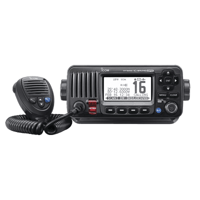 Radio VHF Móvil Marino, Función de cancelación de ruido, GPS interconstruido, Salida de potencia de 10W, Bocina Manual, Elimina Residuos de Agua de la Bocina, IPX7 Sumergible, Color Negro.