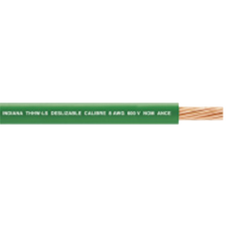 Cable Eléctrico de Cobre Recubierto THW-LS Calibre 4 AWG 19 Hilos Color Verde (100 metros)