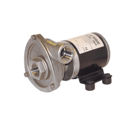 Bomba centrifuga Cyclone de baja presión a 12 Vcd, caudal de hasta 29 GPM, presión máxima de 8.7 psi, en acero inoxidable.