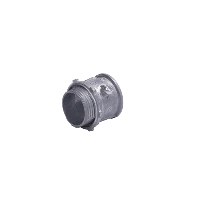 Conector 1 1/2" (38mm) pared delgada con tornillo galvanizado etiqueta verde