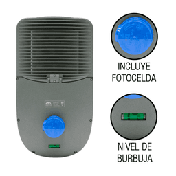 Luminario Urbano con Fotocelda / 200W / Flujo Luminoso 32 000 lm / Ángulo de Luz 105°-135° / IP65 / Montaje en Poste o Brazo / Vida Útil 50 000 h.