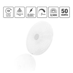 Lámpara de Techo LED / 40W / 3000 Lúmenes / 3 Temperaturas de Color (2700K-6500K) / IP20 Interior / Vida Útil 50,000 Horas / Material Aluminio y PC / Base Sobreponer