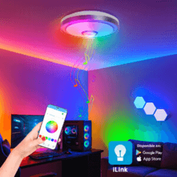 Luminario LED de 40W / 3000 Lúmenes / Ø 490mm x 66mm / Voltaje 85-265V / Temperatura Fría 6500K / Conexión Bluetooth / App iLink.