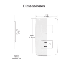 Apagador Doble de 127 V ~60 HZ 10 A / Color Blanco.