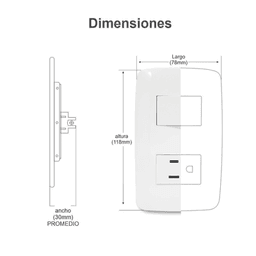 Placa con Toma de Corriente 2P Y T / 127 V~60 Hz 15 A / 1 Modulo,