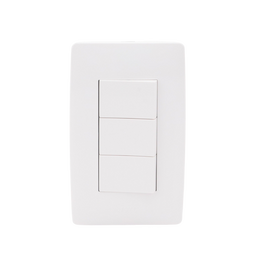 Apagador Triple Sencillo de 10 A/ 127 V CA ~ 60 Hz / Color Blanco.