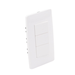 Apagador Triple Sencillo de 10 A/ 127 V CA ~ 60 Hz / Color Blanco.