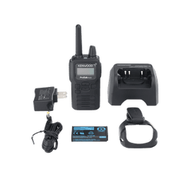 Radio portátil UHF 450-470 MHz, 2 W, 16 canales, Resistente a Golpes MIL-STD-810, manos libres VOX. Incluye antena, batería, cargador y clip