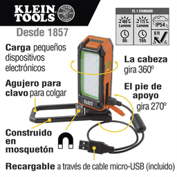 Lámpara de LED para Trabajo Personal, Recargable y Magnética (53 x 130 x 42 mm). 2 Potencias a elegir. Puede Cargar Smartphone